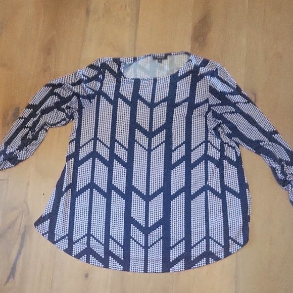 Alfani Navy Blue Patterned Top Size OX - Picture 1 of 4